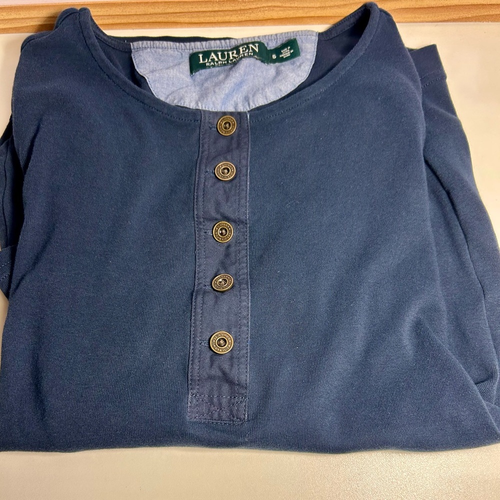 Ralph Lauren Dark Blue Henley, Women's Small